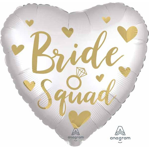 Satin Bride Squad Heart Foil Balloon, 18 Inch