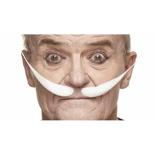 White Costume Moustache, 10 cm x 11 cm