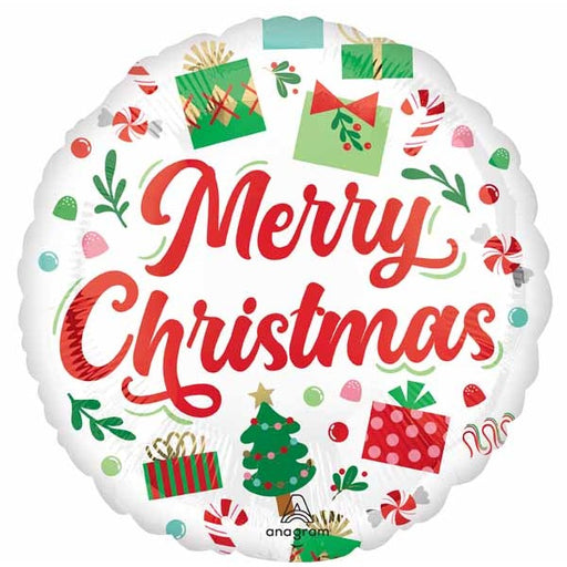 Santa's Christmas Presents 18-Inch Round Foil Balloon