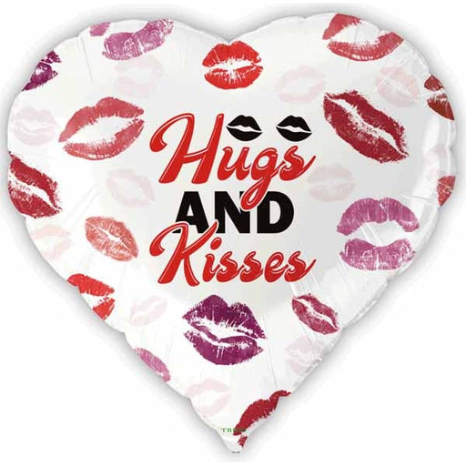 Hugs & Kisses Heart Balloon, 18 Inch
