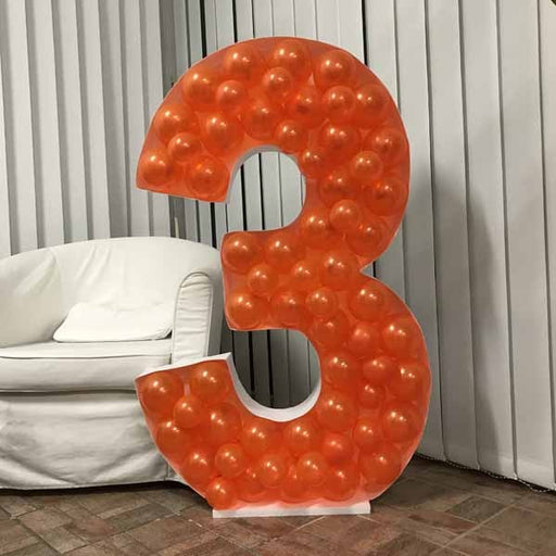 120 cm Number 3 Balloon Mosaic Frame