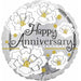 18-Inch Silver Happy Anniversary Foil Balloon