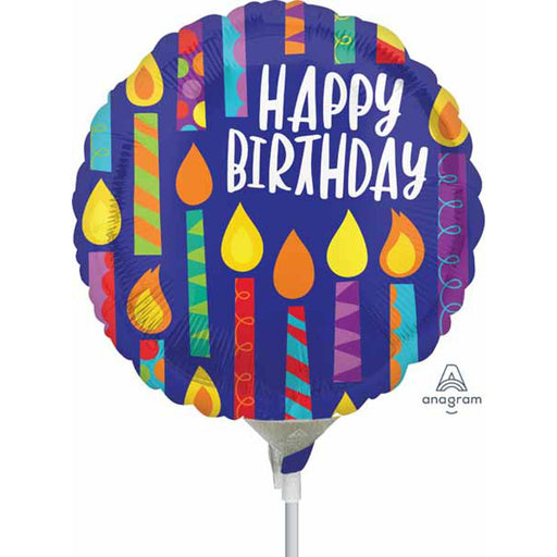 9" Round Foil Hbd Happy Candles (Pack Of A15)