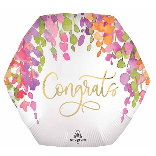 Romantic Floral Congrats 28" Foil Balloon