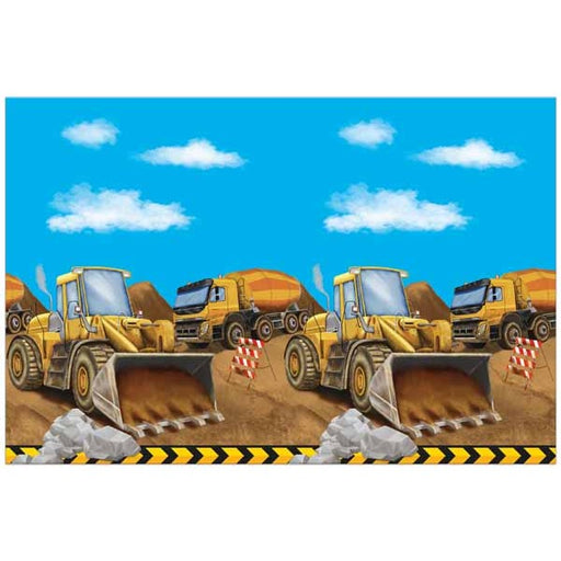 Construction Party Plastic Tablecover, 47 x 70 Inches