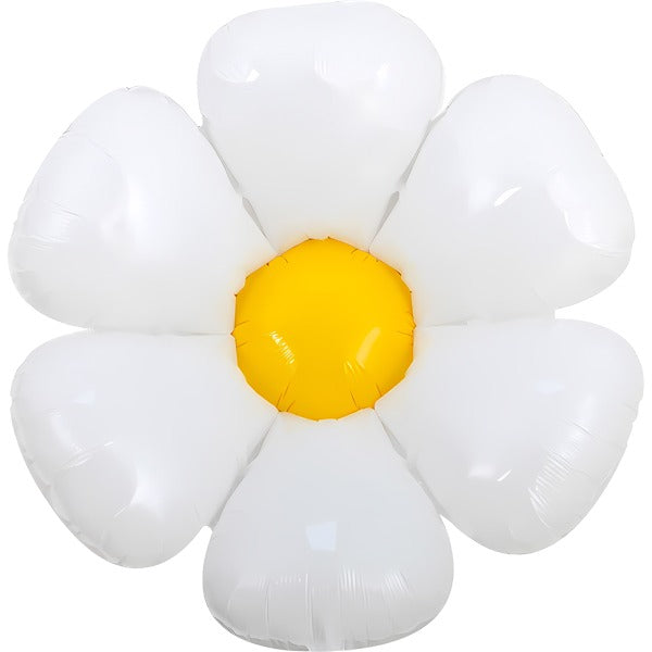 DecoChamp 34-Inch White and Yellow Flower Foil Balloon