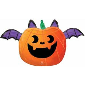 Spooky Pumpkin Bat 18-Inch Foil Halloween Balloon