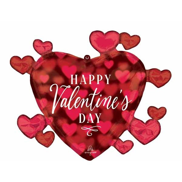 Romantic Glow Valentine's Day Heart Foil Balloon, 29 Inch