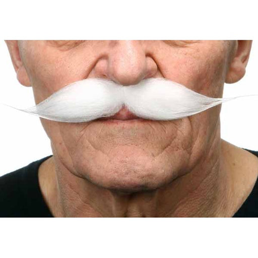 Pure White Costume Moustache, 19 cm x 3 cm