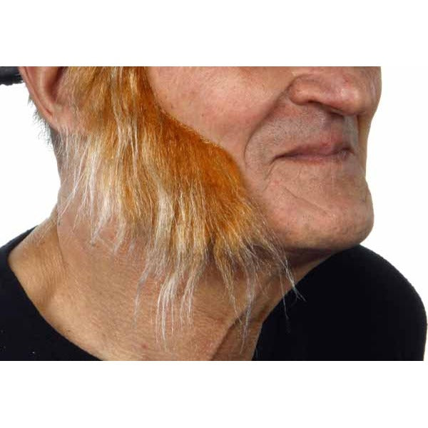 Strawberry Red and White Self-Adhesive Costume Sideburns