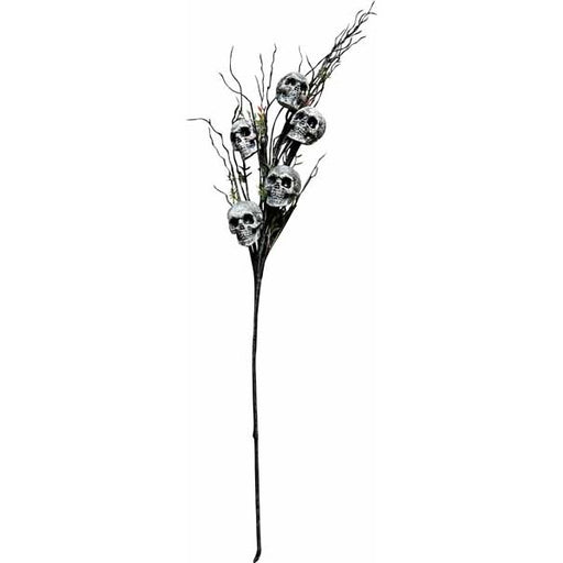 Black Branch with 5 Skulls Halloween Decoration