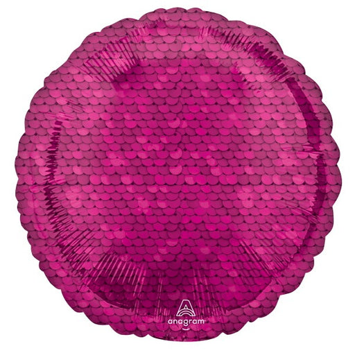 Bright Pink Sequins 18" Round Foil Balloon