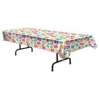 "50" Plastic Table Cover, 54 x 108 Inches