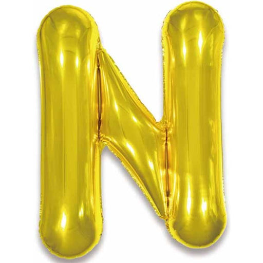 34-Inch Gold Letter N Foil Balloon