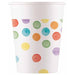 PAPER CUPS 7 OZ 8/PK MULTICOLOUR DOTS