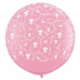 Flowers Around 36-Inch Clear Latex Balloons, 2-Pack