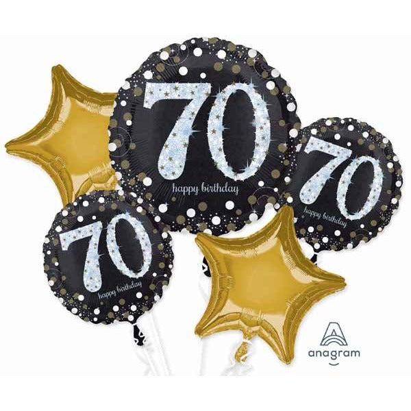 Sparkling 70th Birthday Foil Balloon Bouquet