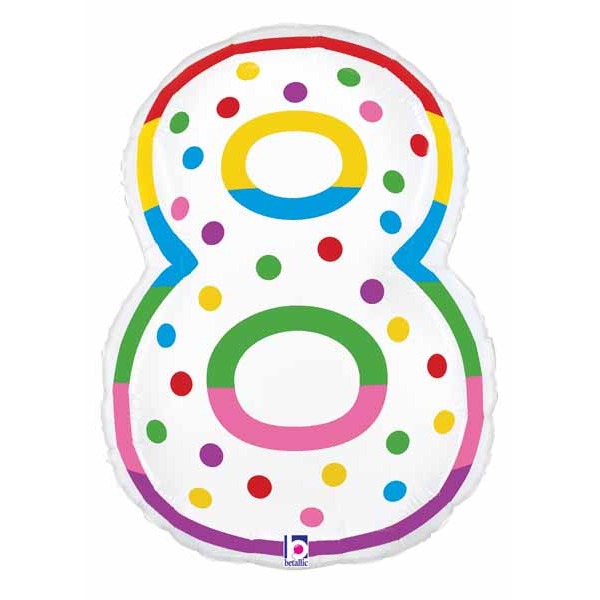 Number 8 Birthday Candle Foil Balloon, 24 Inch