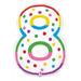 Number 8 Birthday Candle Foil Balloon, 24 Inch