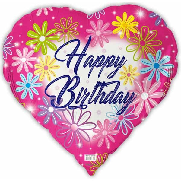 Happy Birthday Heart 18-Inch Foil Balloon