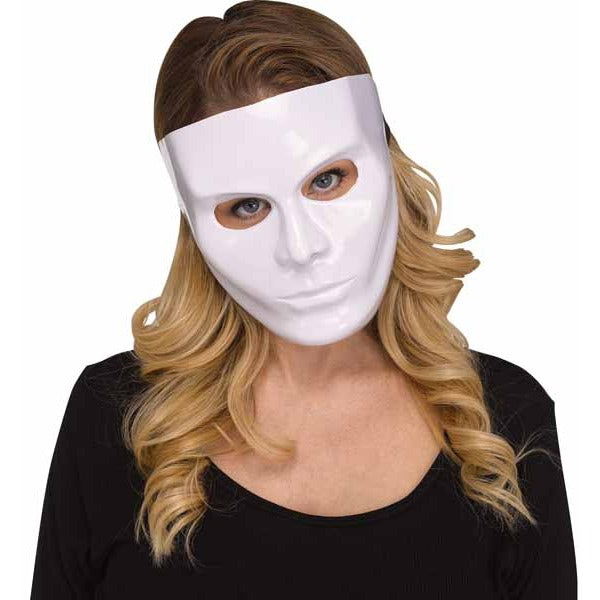Glossy White Blank Female Face Mask