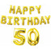 Gold Happy Birthday 50 Balloon Streamer