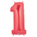 Red Megaloon Number 1 Balloon, 40 Inch
