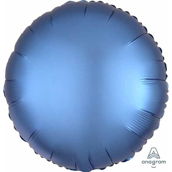Azure Satin Luxe 18 Inch Round Foil Balloon