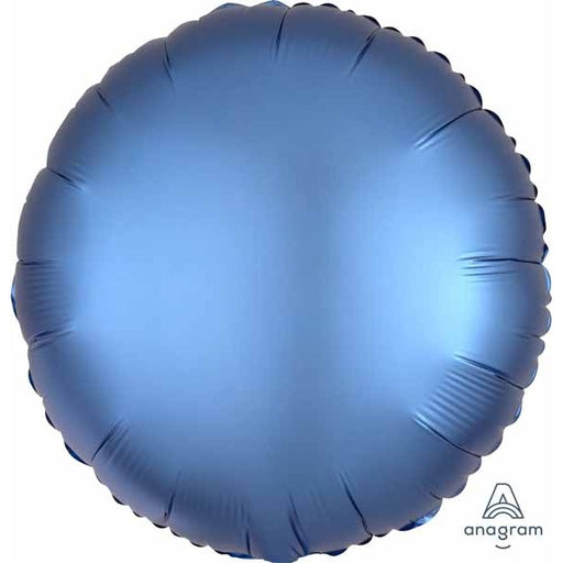 Azure Satin Luxe Round Foil Balloon, 18 Inch