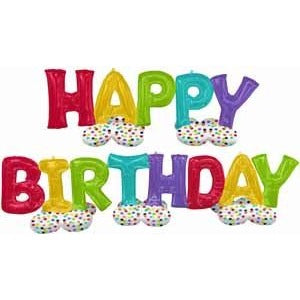 Anagram AirLoonz Happy Birthday Foil Balloon Kit