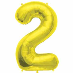 34-Inch Gold Number 2 Balloon