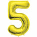 34" Gold Number 5 Balloon