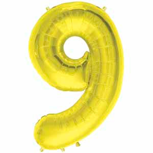 34-Inch Gold Number 9 Balloon