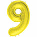 34-Inch Gold Number 9 Balloon