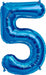 34-Inch Blue Number 5 Balloon