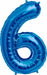 34-Inch Blue Number 6 Balloon