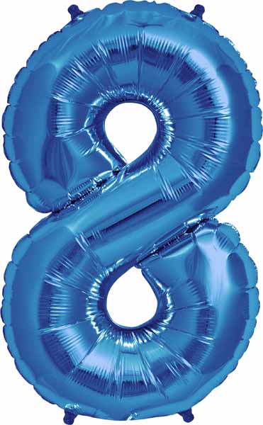 34-Inch Blue Number 8 Balloon