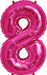 34-Inch Magenta Number 8 Balloon