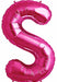 34" Magenta Letter S Balloon