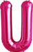 34" Magenta Letter U Balloon