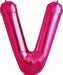 34-Inch Magenta Letter V Balloon