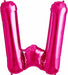 34-Inch Magenta Letter W Balloon