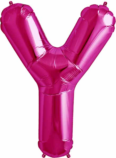 34-Inch Magenta Letter Y Balloon