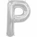 34-Inch Silver Letter P Balloon