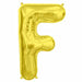 34-Inch Gold Letter F Balloon