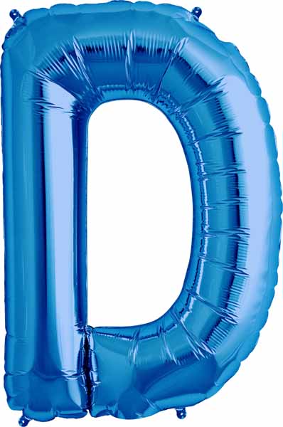 34-Inch Blue Letter D Balloon