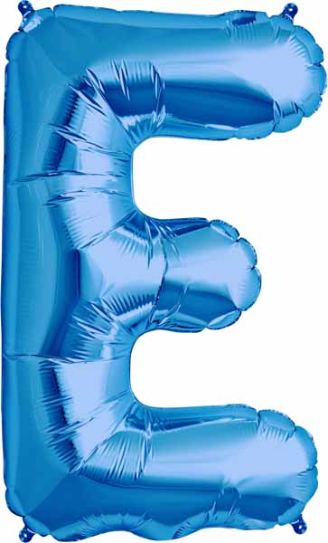 34-Inch Blue Letter E Balloon