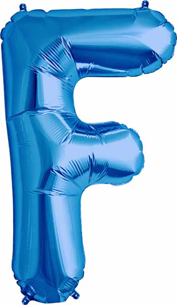 34-Inch Blue Letter F Balloon