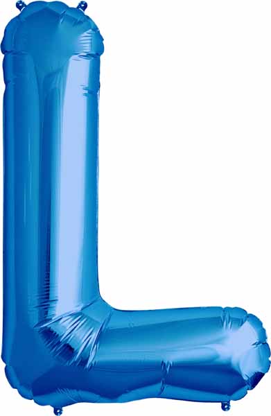 34-Inch Blue Letter L Balloon