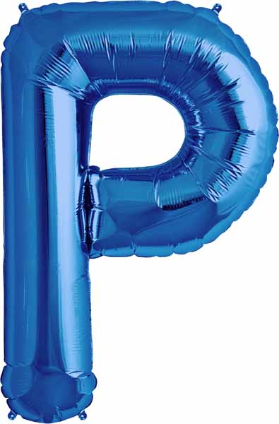 34-Inch Blue Letter P Balloon